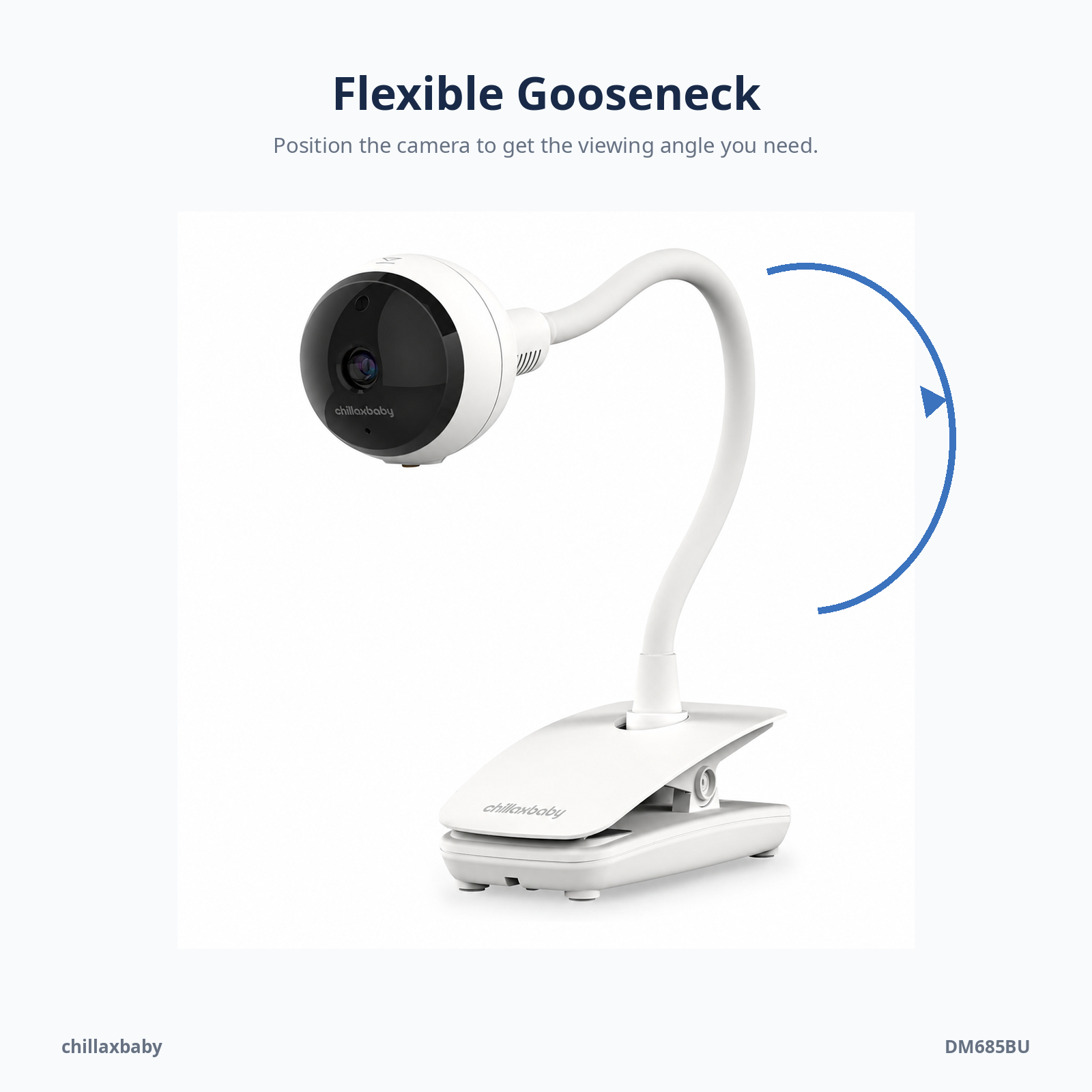 CHILLAX DM685BU Add-On Camera for DM685 Baby Monitor, 1080P HD Flexible Gooseneck Camera, Supports Up to 4 Cameras, Scan View, No Split Screen, Parent Unit Sold Separately