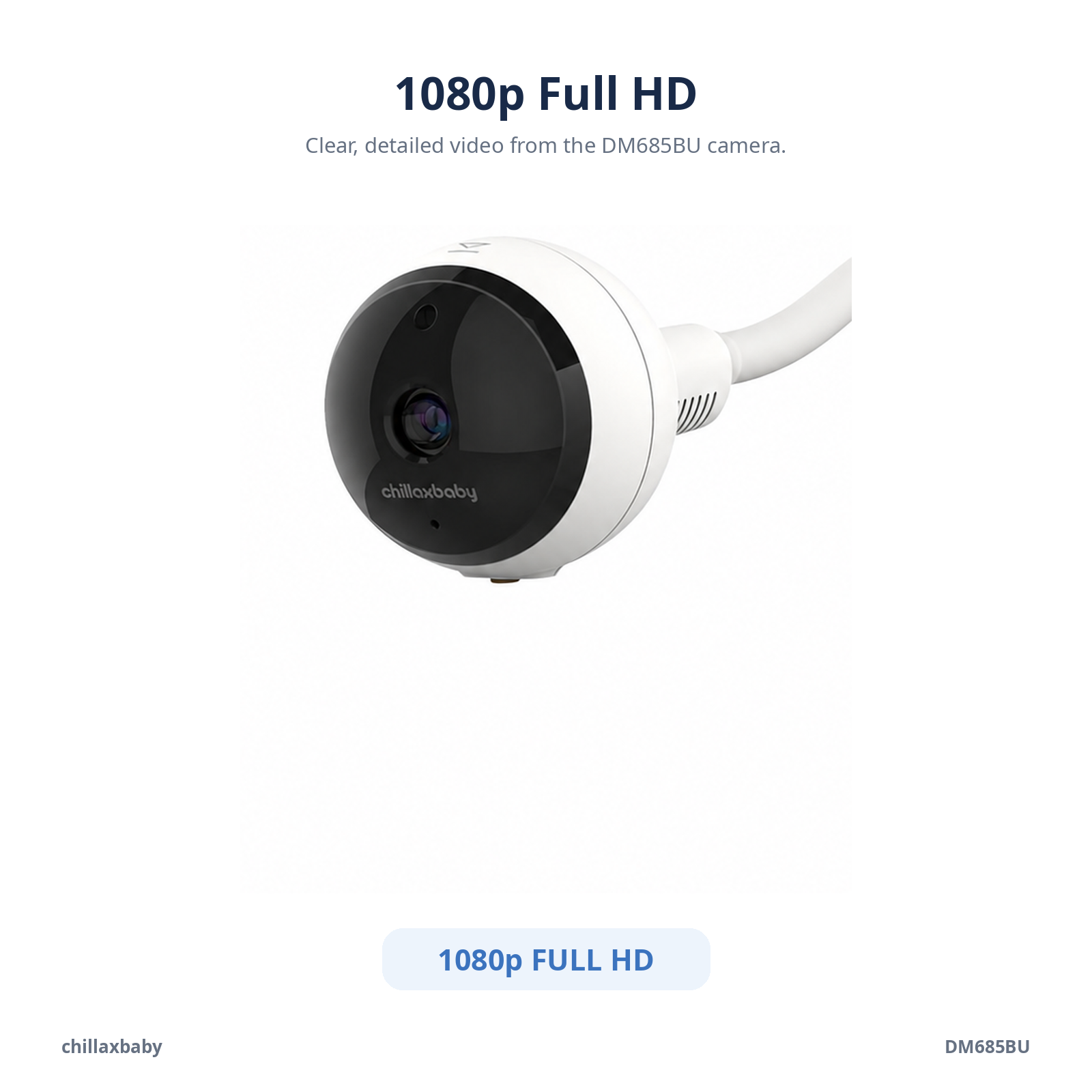 CHILLAX DM685BU Add-On Camera for DM685 Baby Monitor, 1080P HD Flexible Gooseneck Camera, Supports Up to 4 Cameras, Scan View, No Split Screen, Parent Unit Sold Separately