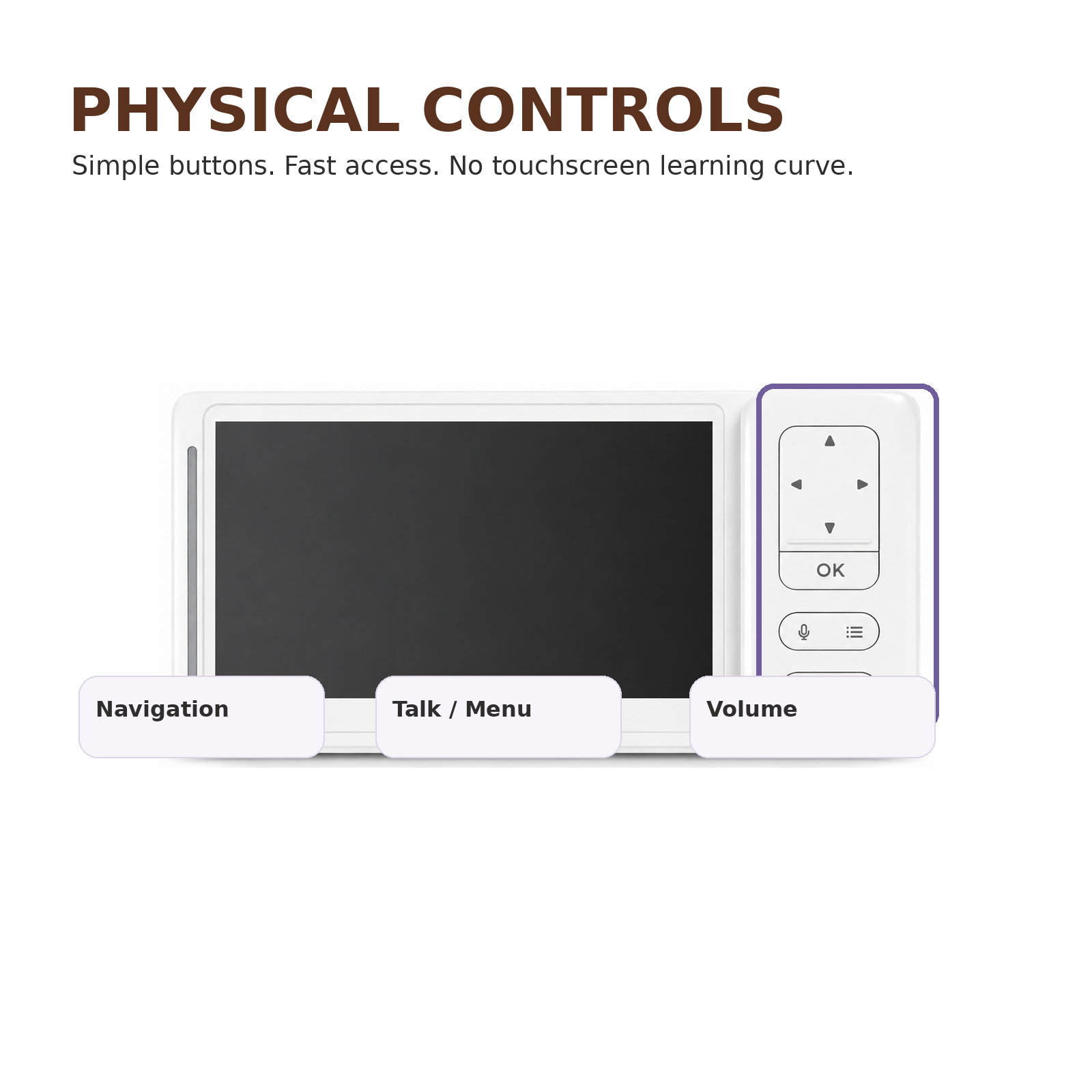 CHILLAX DM685PU Parent Unit Only for DM685 Baby Monitor – 5" 720p Display, Two-Way Talk, Physical Controls – Replacement Handheld Monitor, Camera Not Included